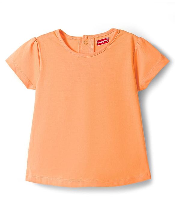 Babyhug Denim Woven Half Sleeves Tee With Frock & Animal Embriodery - Blue