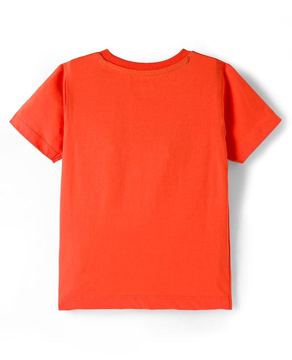 Babyhug 100% Cotton Knit Half Sleeves T-Shirts With Animal Print Pack of 3 - Blue Orange & Yellow