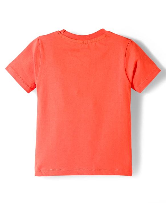 Babyhug 100% Cotton Knit Half Sleeves T-Shirts With Animal Print Pack of 3 - Blue Orange & Yellow