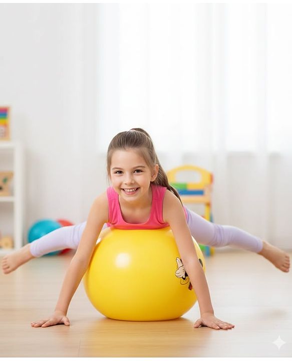 Babyhug Disney HOP Ball 58 cm - Yellow| Bounce Rubber Hop Ball| Jumping & Bouncing Ball For Boys Girls| Indoor & Outdoor Activity Toy| Best Activity Gift For Kids| BIS Certified| 45kg Weight Capacity