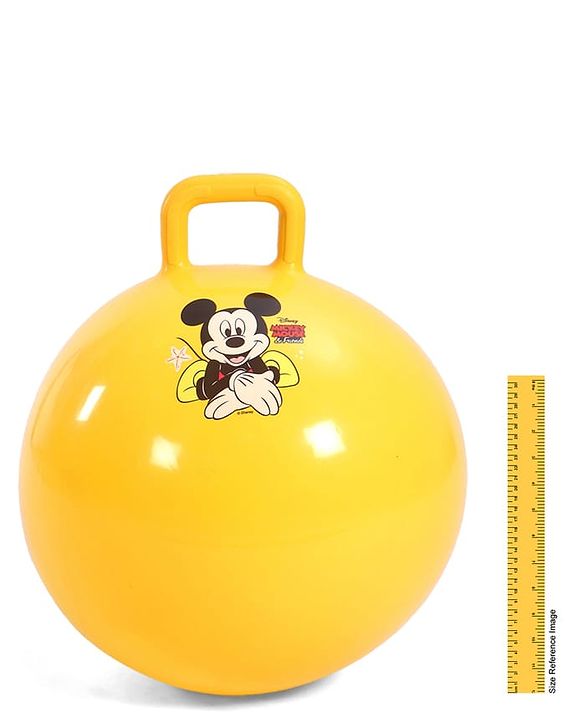 Babyhug Disney HOP Ball 58 cm - Yellow| Bounce Rubber Hop Ball| Jumping & Bouncing Ball For Boys Girls| Indoor & Outdoor Activity Toy| Best Activity Gift For Kids| BIS Certified| 45kg Weight Capacity