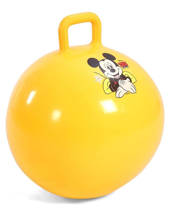 Babyhug Disney HOP Ball 58 cm - Yellow| Bounce Rubber Hop Ball| Jumping & Bouncing Ball For Boys Girls| Indoor & Outdoor Activity Toy| Best Activity Gift For Kids| BIS Certified| 45kg Weight Capacity