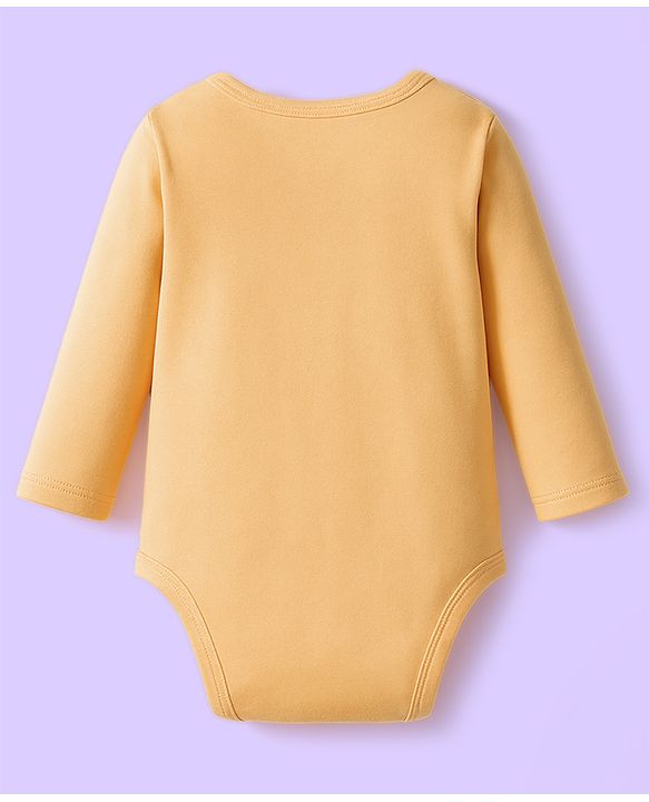 Babyhug 100% Cotton Interlock Knit Onesies With Vehicle Print Pack Of 3 - Yellow White & Blue