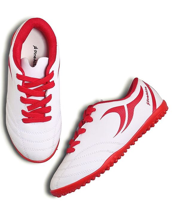 Pine Active Lace Up Football Shoes With Logo Design - White