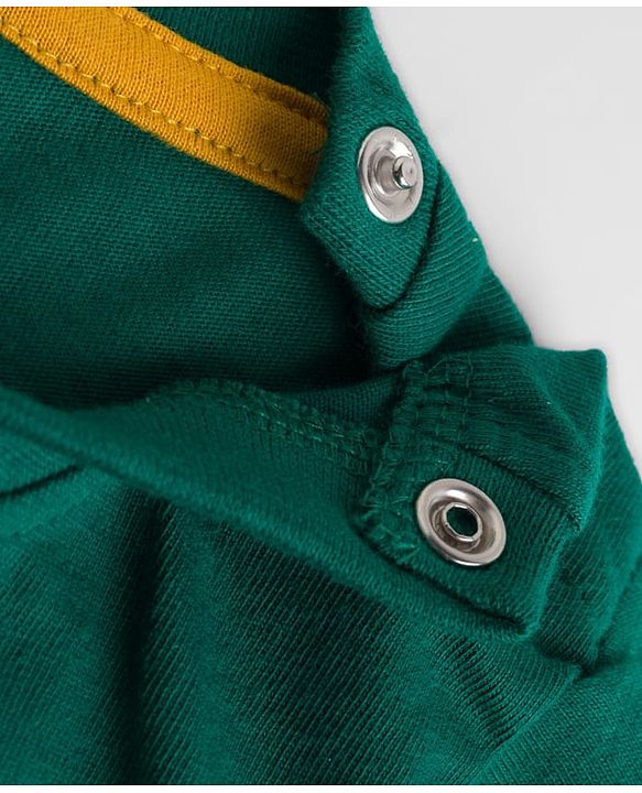 Babyhug Cotton Knit Full Sleeves T-Shirt With Text Print - Green