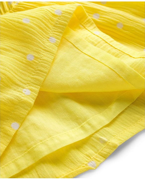 Babyhug Cotton Woven Full Sleeves Top with Floral Embroidery - Yellow
