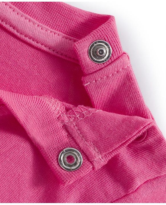Babyhug Cotton Knit Full Sleeves Night Suit With Text & Heart Print - Pink