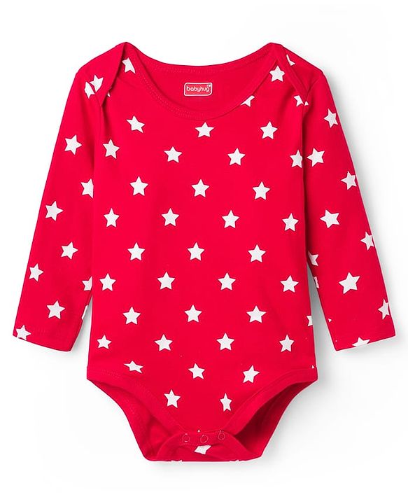 Babyhug 100% Cotton Knit Full Sleeves Striped Onesies with Star Print Pack of 3 - Multicolor