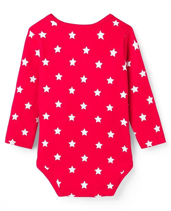Babyhug 100% Cotton Knit Full Sleeves Striped Onesies with Star Print Pack of 3 - Multicolor