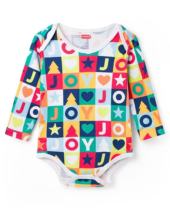 Babyhug 100% Cotton Knit Full Sleeves Striped Onesies with Star Print Pack of 3 - Multicolor