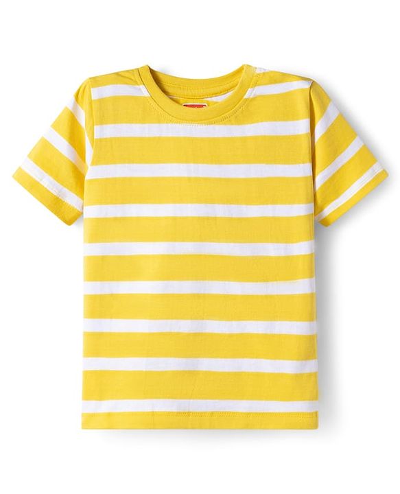 Babyhug 100% Cotton Single Jersey Knit Half Sleeves T-Shirt With Animal Print Pack Of 3 - Red Navy Blue & Yellow