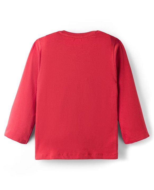 Babyhug 100 % Cotton Knit Full Sleeves T-Shirt with Stripes & Animal Print Pack of 3 - Red & Navy Blue