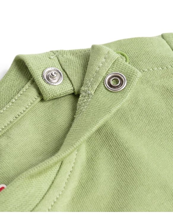 Babyhug 100% Cotton Full Sleeves T-Shirt With Animal Print - Olive Green