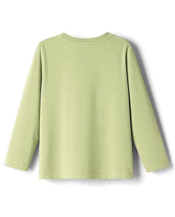Babyhug 100% Cotton Full Sleeves T-Shirt With Animal Print - Olive Green