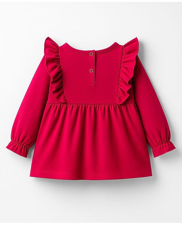 Babyhug 100% Cotton Knit Full Sleeves Solid Top - Red