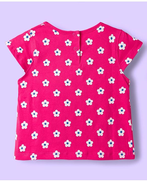 Babyhug 100% Cotton Knit Half Sleeves T-Shirts with Floral & Butterfly Print Pack of 5 - Multicolor