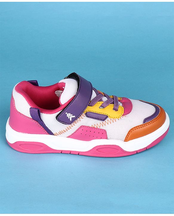 Pine Kids Velcro Closure Solid Casual Shoes - Pink & Purple