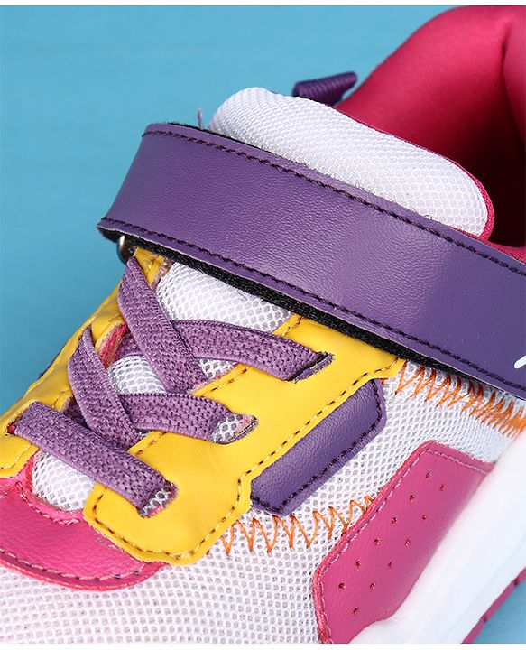 Pine Kids Velcro Closure Solid Casual Shoes - Pink & Purple