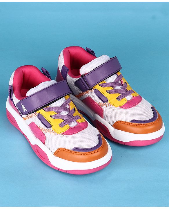 Pine Kids Velcro Closure Solid Casual Shoes - Pink & Purple