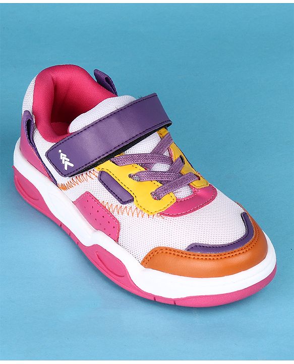 Pine Kids Velcro Closure Solid Casual Shoes - Pink & Purple