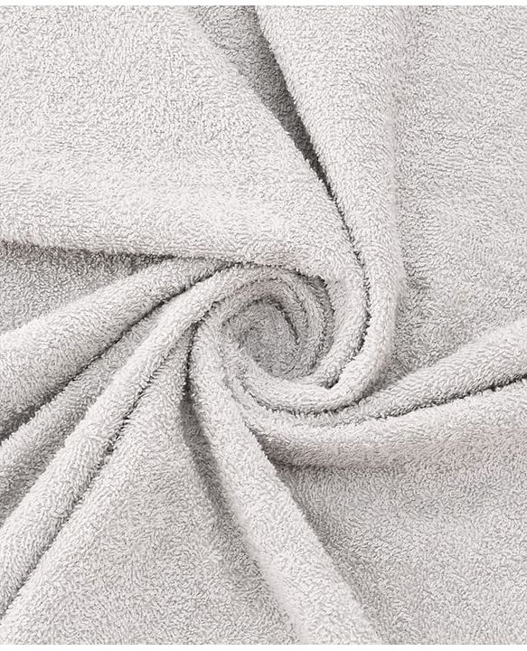 Babyhug Cotton Terry Woven Hooded Bath Towel with Bear Print L 73 x B 73 cm - Light Grey