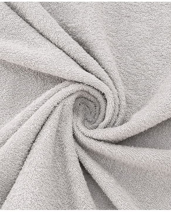 Babyhug Cotton Terry Woven Hooded Bath Towel with Elephant Print L 73 x B 73 cm - Light Grey