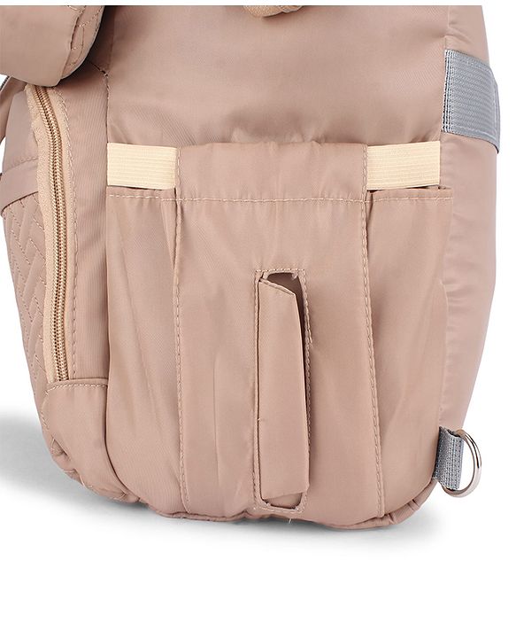 Babyhug 2-in-1 Premium Quilted Multifunctional Tote & Backpack for Travel-  Beige| Convertible Carry| Independent Shoe Compartment| Dry & Wet Separation|Insulated Bottle Pouch|Large Capacity Organizer