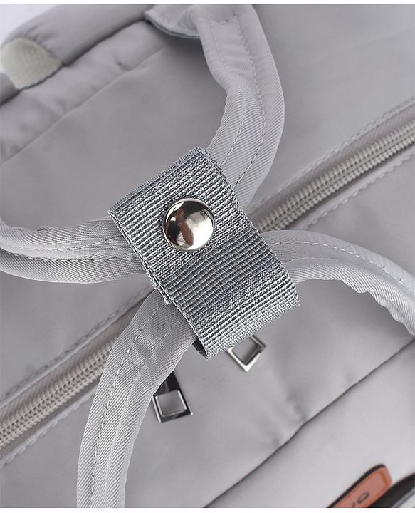 Babyhug Quilted Multipurpose Diaper Backpack with Changing Mat - Grey| Detachable Pacifier Pouch| Adjustable Shoulder Straps| Spacious Multi-Compartment Storage| Wipes Dispenser| Side Bottle Pocket
