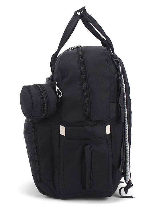 Babyhug Quilted Multipurpose Diaper Backpack with Changing Mat - Grey| Detachable Pacifier Pouch| Adjustable Shoulder Straps| Spacious Multi-Compartment Storage| Wipes Dispenser| Side Bottle Pocket