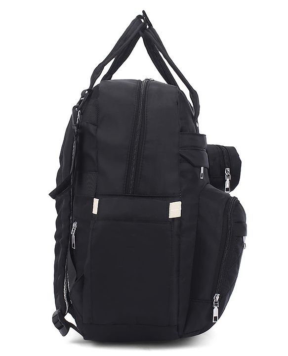 Babyhug Quilted Multipurpose Diaper Backpack with Changing Mat - Grey| Detachable Pacifier Pouch| Adjustable Shoulder Straps| Spacious Multi-Compartment Storage| Wipes Dispenser| Side Bottle Pocket