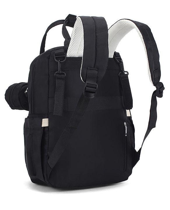Babyhug Quilted Multipurpose Diaper Backpack with Changing Mat - Grey| Detachable Pacifier Pouch| Adjustable Shoulder Straps| Spacious Multi-Compartment Storage| Wipes Dispenser| Side Bottle Pocket