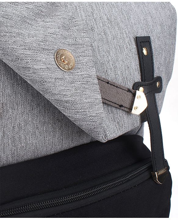 Babyhug Premium Multipurpose Diaper Backpack - Black Grey| USB Charging Port| Insulated Bottle Pockets| Diaper Changing Mat| Padded Shoulder Strap|Side Bottle Pocket|Wipes Dispenser| Water Resistant