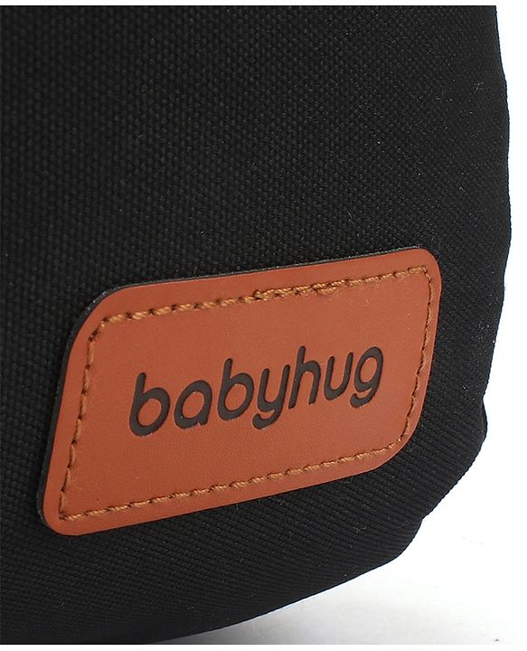 Babyhug Premium Multipurpose Diaper Backpack - Black Grey| USB Charging Port| Insulated Bottle Pockets| Diaper Changing Mat| Padded Shoulder Strap|Side Bottle Pocket|Wipes Dispenser| Water Resistant