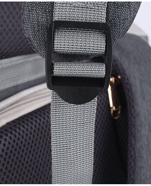 Babyhug Premium Multipurpose Diaper Backpack - Black Grey| USB Charging Port| Insulated Bottle Pockets| Diaper Changing Mat| Padded Shoulder Strap|Side Bottle Pocket|Wipes Dispenser| Water Resistant