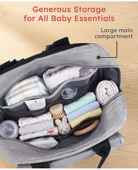 Babyhug Multipurpose Diaper Backpack - Sea Green| Insulated Bottle Pockets| Diaper Changing Mat| Adjustable Shoulder Strap| Side Bottle Pocket| Wipes Dispenser| Water Resistant| Pacifier Case