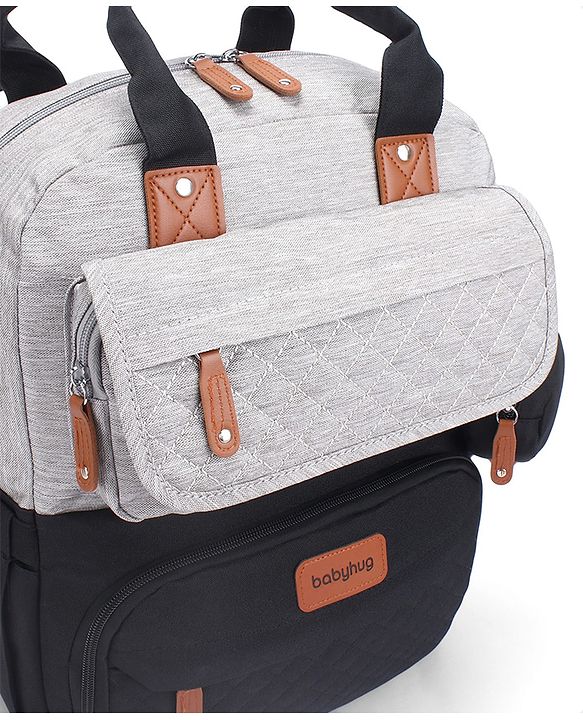 Babyhug Multipurpose Diaper Backpack - Sea Green| Insulated Bottle Pockets| Diaper Changing Mat| Adjustable Shoulder Strap| Side Bottle Pocket| Wipes Dispenser| Water Resistant| Pacifier Case