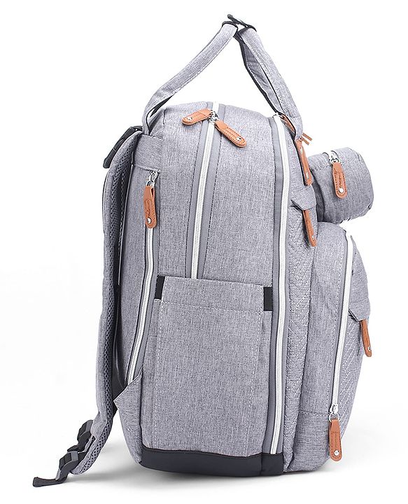 Babyhug Premium Quilted Multipurpose Stylish Diaper Backpack| Water Resistant| Insulated Bottle Pouches| Side Bottle Pocket| Wipes Dispenser| Detachable Pacifier Case| Stroller Clip - Blue