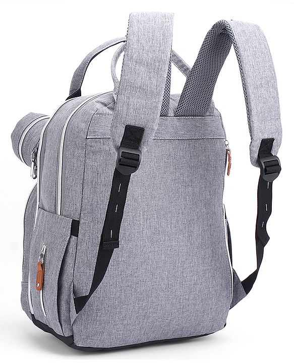 Babyhug Premium Quilted Multipurpose Stylish Diaper Backpack| Water Resistant| Insulated Bottle Pouches| Side Bottle Pocket| Wipes Dispenser| Detachable Pacifier Case| Stroller Clip - Blue