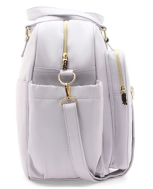 Babyhug 2 -In - 1 Quilted Sling cum Tote Diaper Bag for Travel -2.1L- Grey