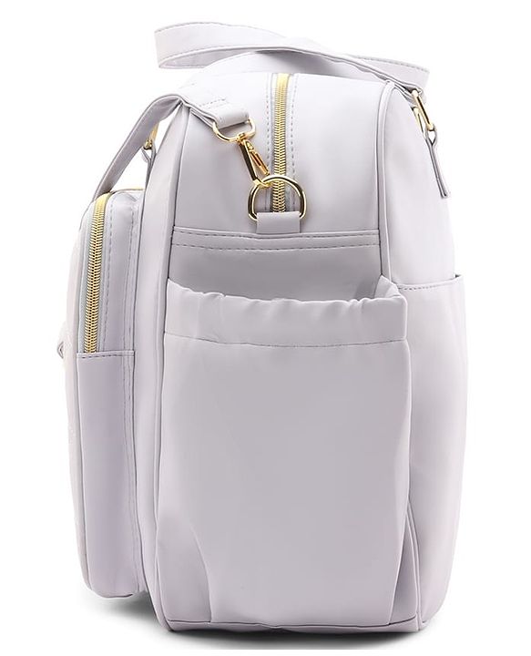 Babyhug 2 -In - 1 Quilted Sling cum Tote Diaper Bag for Travel -2.1L- Grey
