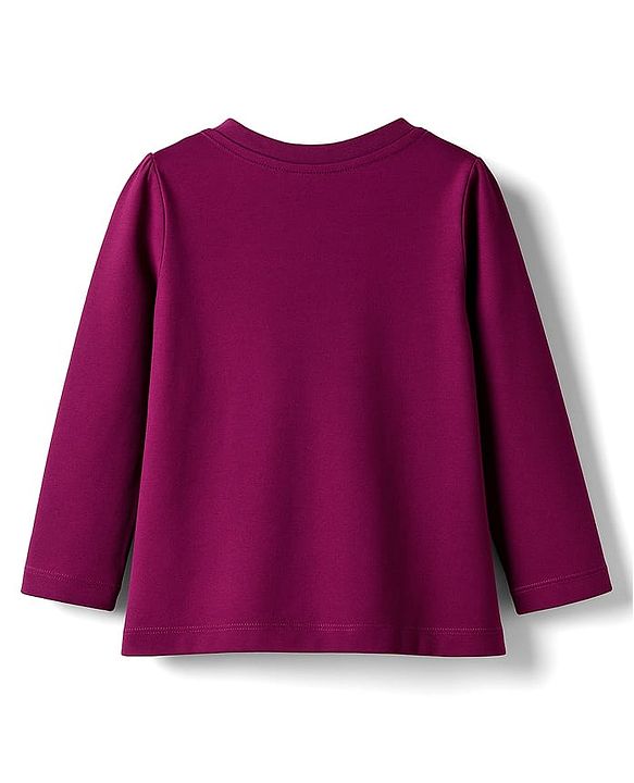 Babyhug Cotton Knit Full Sleeves Night Suit With Text Print - Purple
