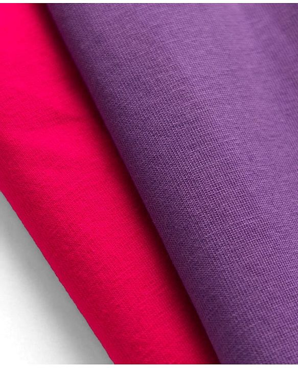 Pine Kids Cotton Lycra Knit Full Length Solid Leggings Pack Of 2 - Fuchsia & Purple