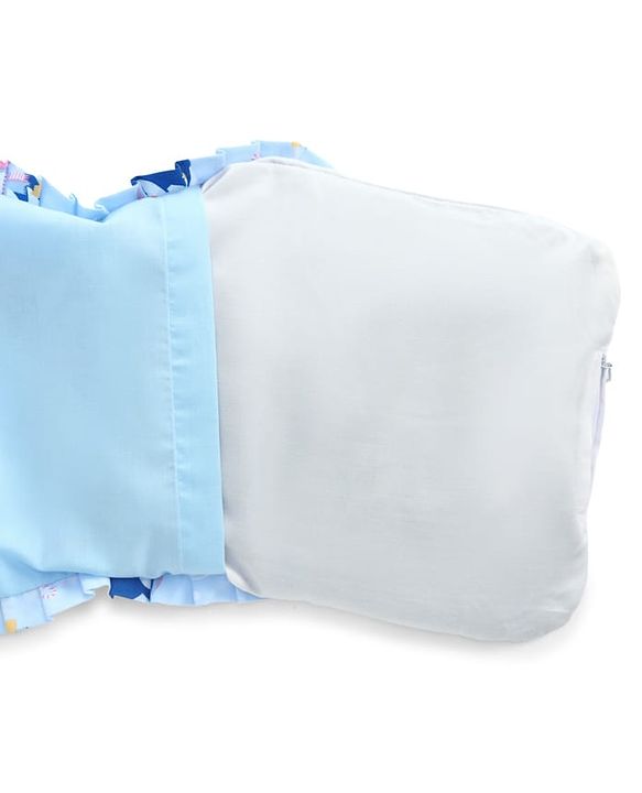 Babyhug Head Shaping Mustard Seed Pillow Penguin Print - Blue| 1 Kg Natural Rai| Cotton Removable Cover| Natural Warming Property|Prevents Cold & Flat Head Syndrome| NewBorn Neck & Shoulder Support