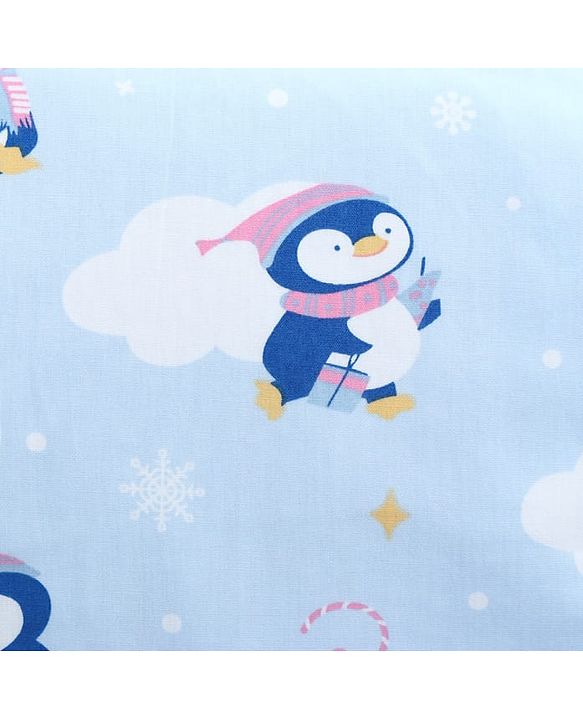 Babyhug Head Shaping Mustard Seed Pillow Penguin Print - Blue| 1 Kg Natural Rai| Cotton Removable Cover| Natural Warming Property|Prevents Cold & Flat Head Syndrome| NewBorn Neck & Shoulder Support