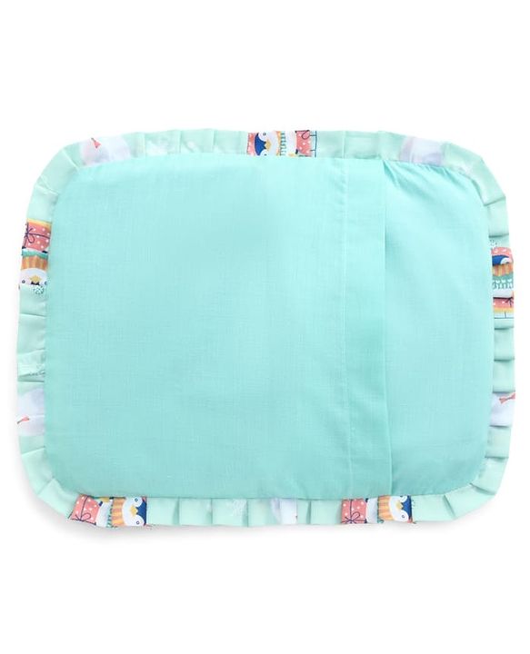 Babyhug Head Shaping Mustard Seed Pillow Penguin Print - Blue| 1 Kg Natural Rai| Cotton Removable Cover| Natural Warming Property|Prevents Cold & Flat Head Syndrome| NewBorn Neck & Shoulder Support