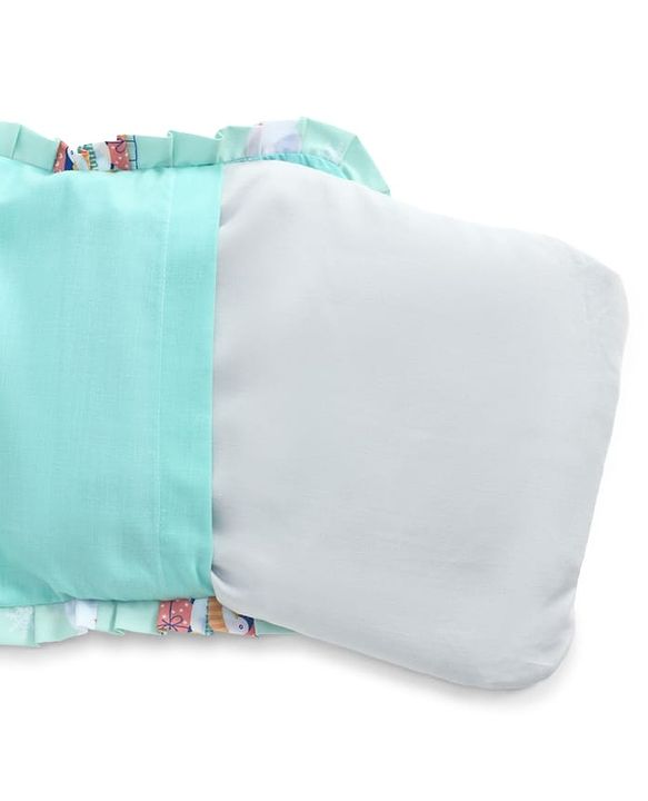 Babyhug Head Shaping Mustard Seed Pillow Penguin Print - Blue| 1 Kg Natural Rai| Cotton Removable Cover| Natural Warming Property|Prevents Cold & Flat Head Syndrome| NewBorn Neck & Shoulder Support