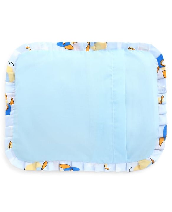 Babyhug Head Shaping Mustard Seed Pillow Penguin Print - Blue| 1 Kg Natural Rai| Cotton Removable Cover| Natural Warming Property|Prevents Cold & Flat Head Syndrome| NewBorn Neck & Shoulder Support