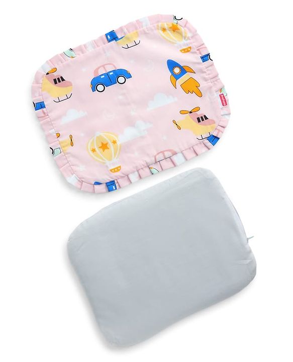 Babyhug Head Shaping Mustard Seed Pillow Penguin Print - Blue| 1 Kg Natural Rai| Cotton Removable Cover| Natural Warming Property|Prevents Cold & Flat Head Syndrome| NewBorn Neck & Shoulder Support