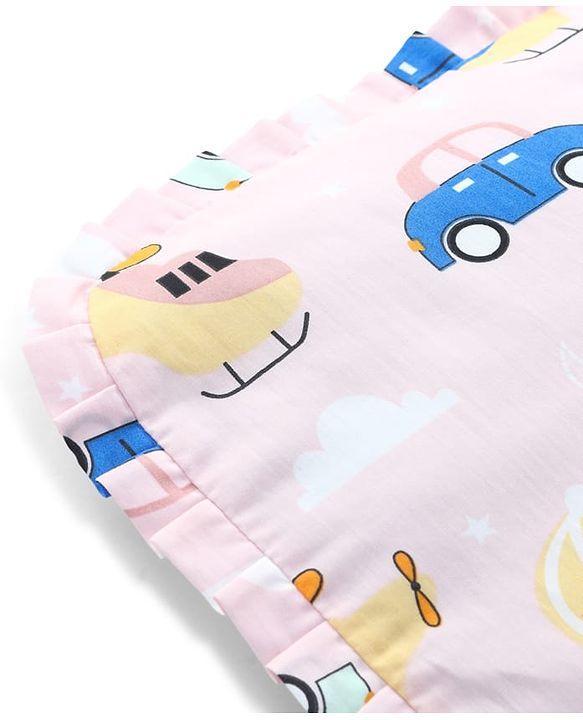Babyhug Head Shaping Mustard Seed Pillow Penguin Print - Blue| 1 Kg Natural Rai| Cotton Removable Cover| Natural Warming Property|Prevents Cold & Flat Head Syndrome| NewBorn Neck & Shoulder Support
