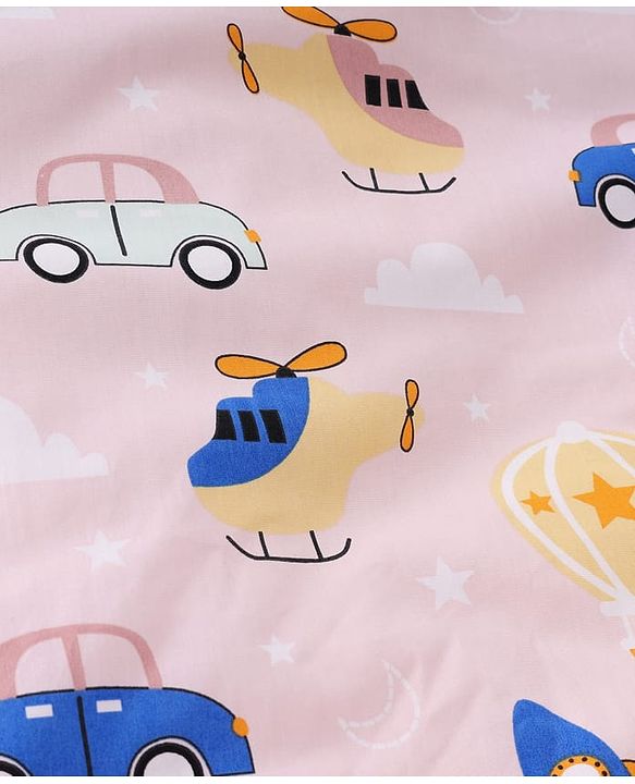 Babyhug 100% Cotton Hooded Quilted Wrapper Penguin Print - Blue| Travel Friendly| Washable and Easy to Maintain| Breathable Fabric| Velcro Closure| Warm and Cozy| New Born Gifting Option